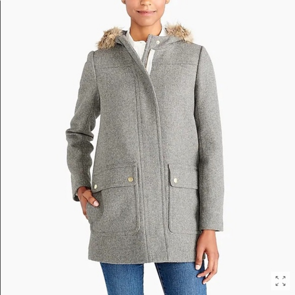 J. Crew Factory Grey Hooded Parka